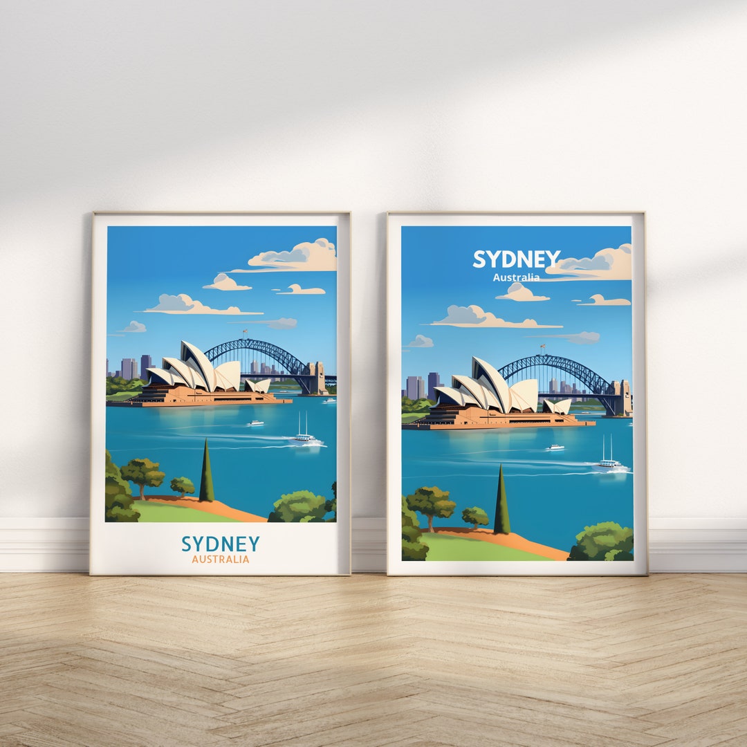Sydney City Travel Print, Sydney Australia Travel Poster Print, Sydney City Wall Art, Sydney