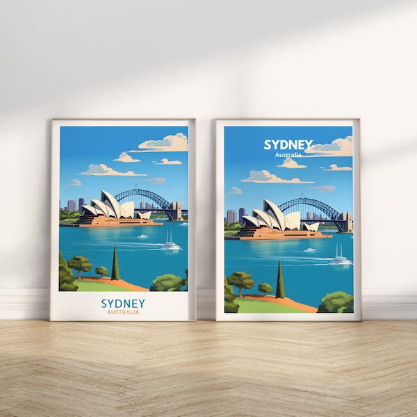 Sydney City Travel Print, Sydney Australia Travel Poster Print, Sydney City Wall Art, Sydney Travel Wall Decor ID 028