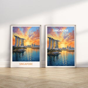 Singapore City Travel Print, Singapore Travel Poster Print, Singapore City Wall Art, Singapore Travel Wall Decor ID 094