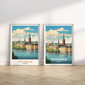 Stockholm City Travel Print, Stockholm Sweden Travel Poster Print, Stockholm City Wall Art, Stockholm Travel Wall Decor ID 027