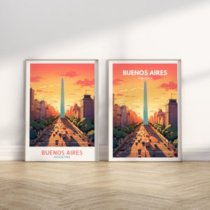 Buenos Aires City Travel Print, Buenos Aires Argentina Travel Poster Print, Buenos Aires Wall Art, Buenos Aires Travel Wall Decor ID 007