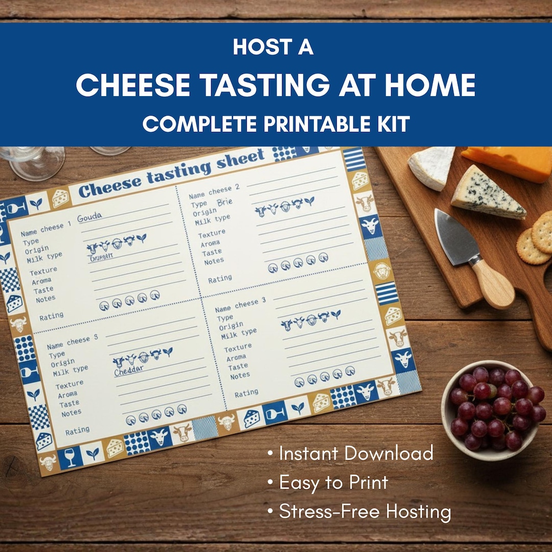 Printable Cheese Tasting Scorecard – Hosting Kit (instant Download ...