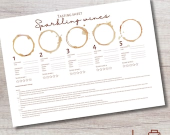 Sparkling Wine Tasting Kit: Printable Tasting Sheets & Guide (PDF)