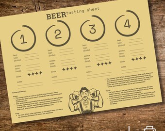 Printable Beer Tasting Scorecard & Labels (PDF Download)