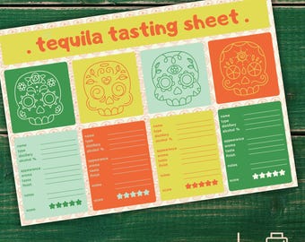 Tequila Tasting Scorecard: Mexican Fiesta Party Game (PDF)