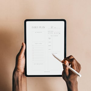 Daily Printable/Digital Planner 2025, Minimalist ADHD Adult Planner Printable, To Do List Productivity Planner, Digital, PDF Download, A4