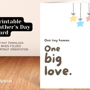 First Father’s Day Card from Baby | Printable 1st Father&#39;s Day Gift | Digital Download | Cute New Dad Card From Baby | Gender Neutral