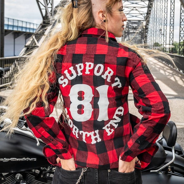 Hells Angels Support - Holzfällerhemd SUPPORT 81 NORTH END - Unisex