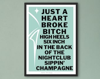 Raye Escapism Lyrics Print: Indie Music Typography Art