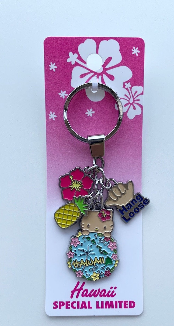 New - HAWAII Special Edition Hello Kitty Charm Keyring - Island