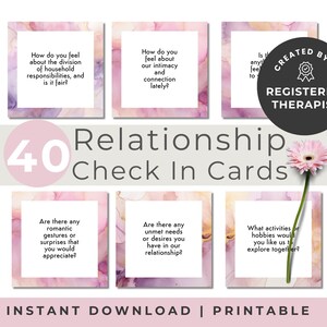 Incheckkaarten voor relaties, roze dagboek met vragen voor koppels, gezonde relatietherapie, beoordeling van de harmonie van het partnerschap, download
