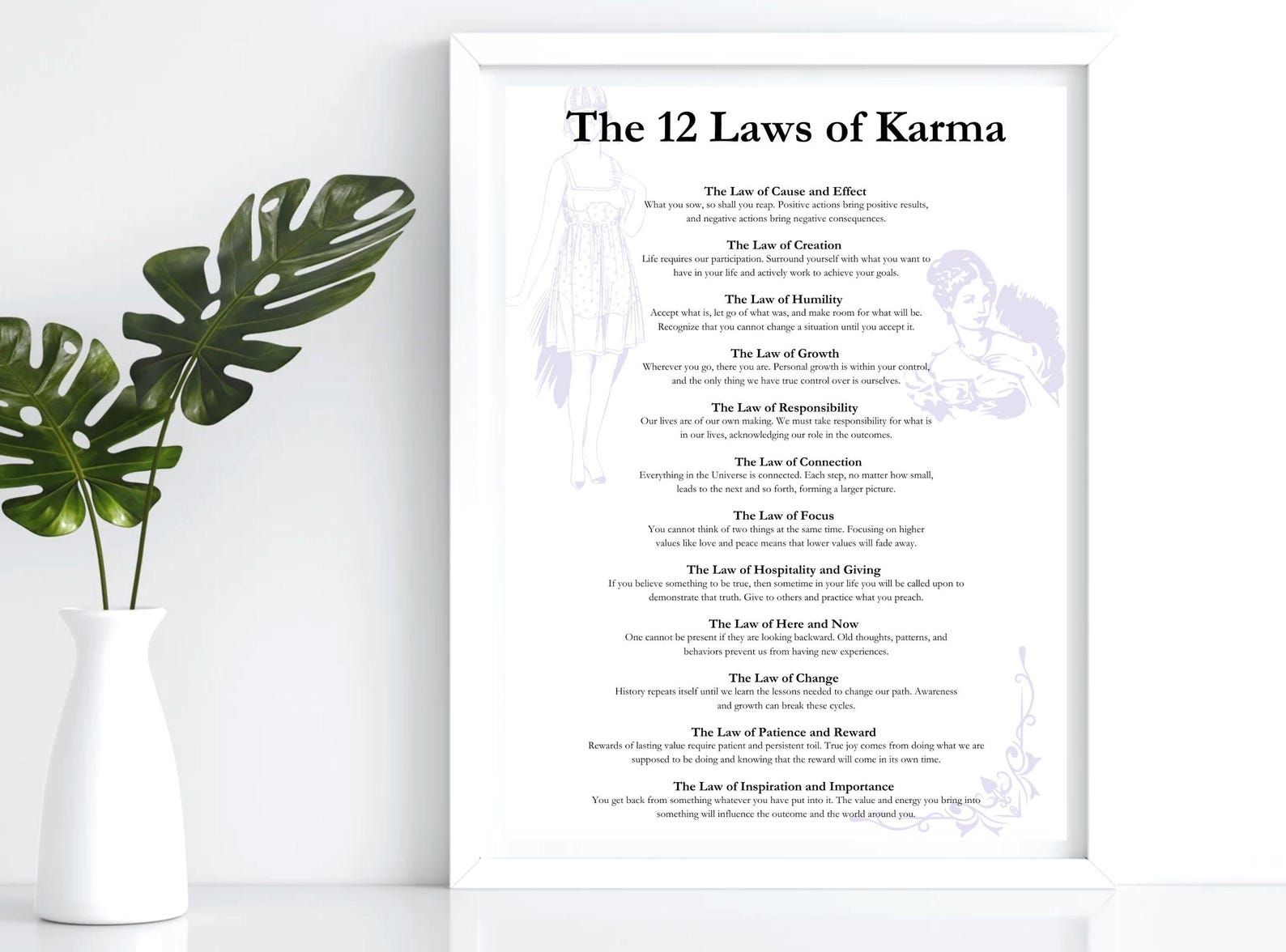 12 Laws of Karma Poster PDF, Eastern Philosophy PNG, Cause Effect Words ...