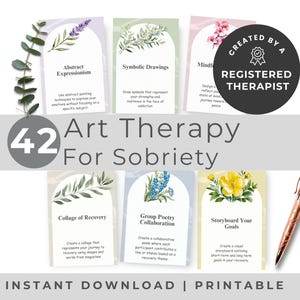 Art-thérapie pour la guérison de la toxicomanie, cartes d'activités pour la sobriété, idées créatives de thérapie de groupe, outil de toxicomanie, téléchargement imprimable