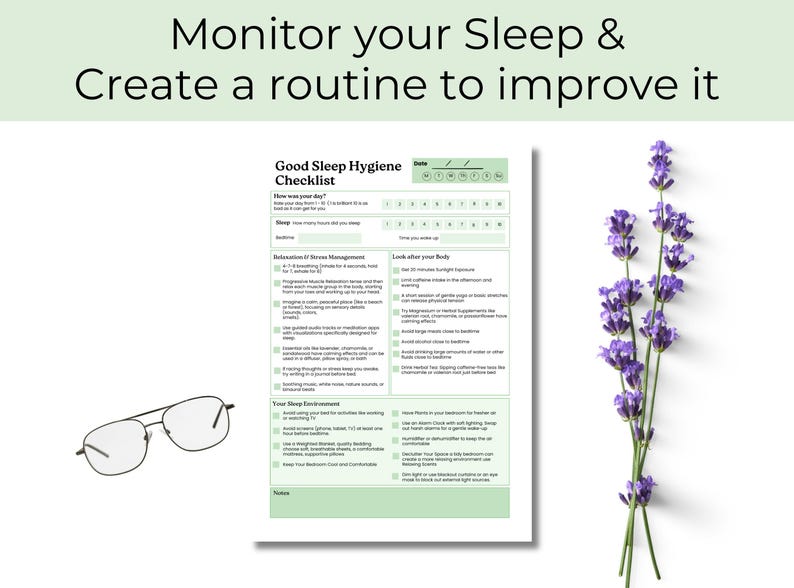 Sleep Routine Checklist, Sleep Hygiene Tracker (digital Download) - Etsy