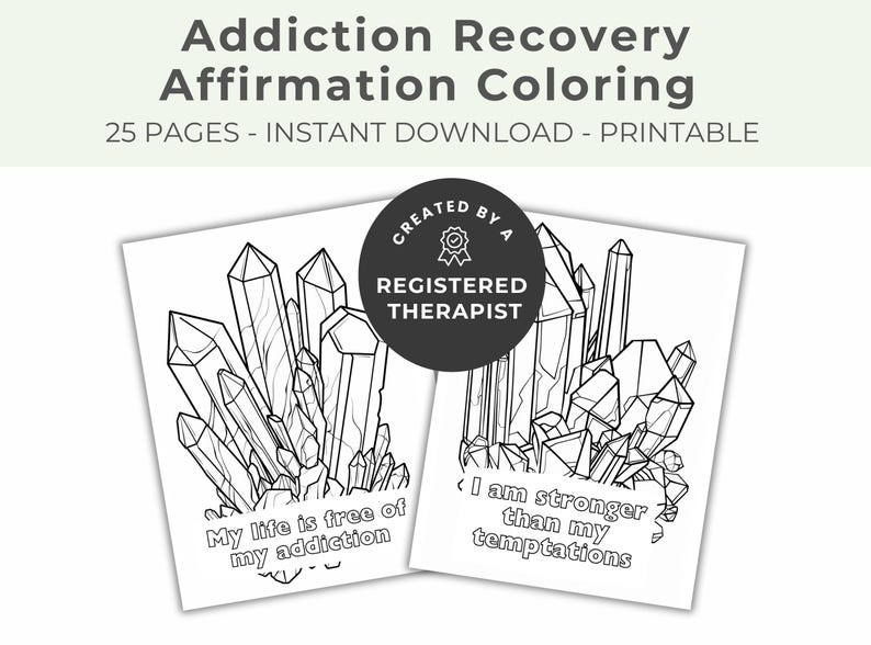 Addiction Recovery Crystal Coloring Pages, Positive Affirmations ...