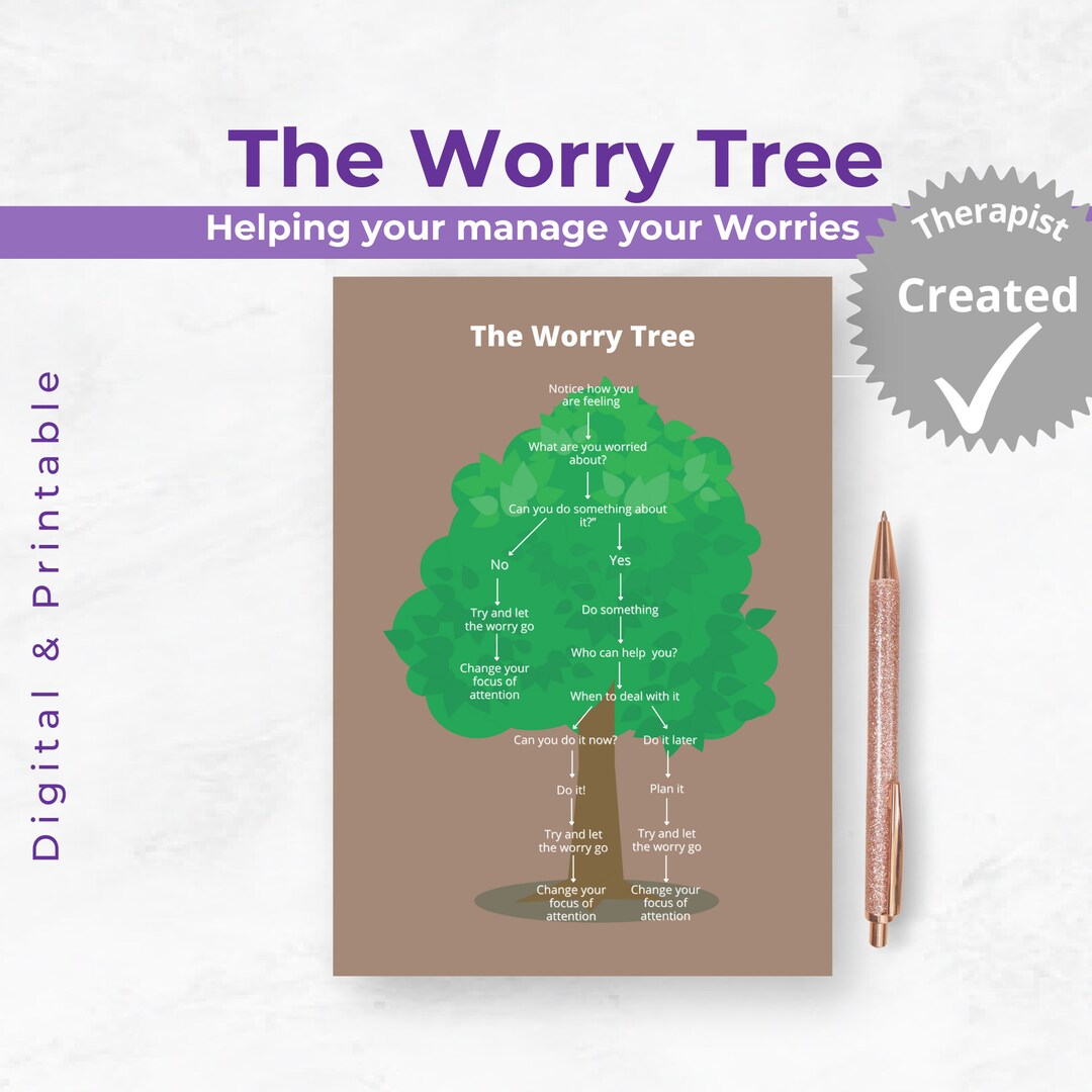 Worry Tree Printable Worry Management Anxiety Management - Etsy