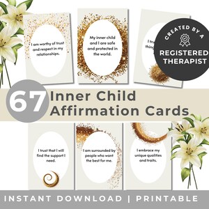 Affirmationskarten für das Innere Kind, Traumatherapie-Affirmationen, Selbstgesprächs-Bewältigungskarten, komplexe PTBS-Bewältigungsanweisungen, Heilung verwundeter Kinder