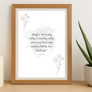 Grief is Like a Long, C.S. Lewis Grief Quote Printable, Minimalist Sympathy Wall Art, Loss of Loved One Gift, Memorial gift Digital Download