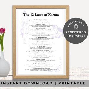 12 Laws of Karma Poster PDF, Eastern Philosophy PNG, Cause Effect Words ...