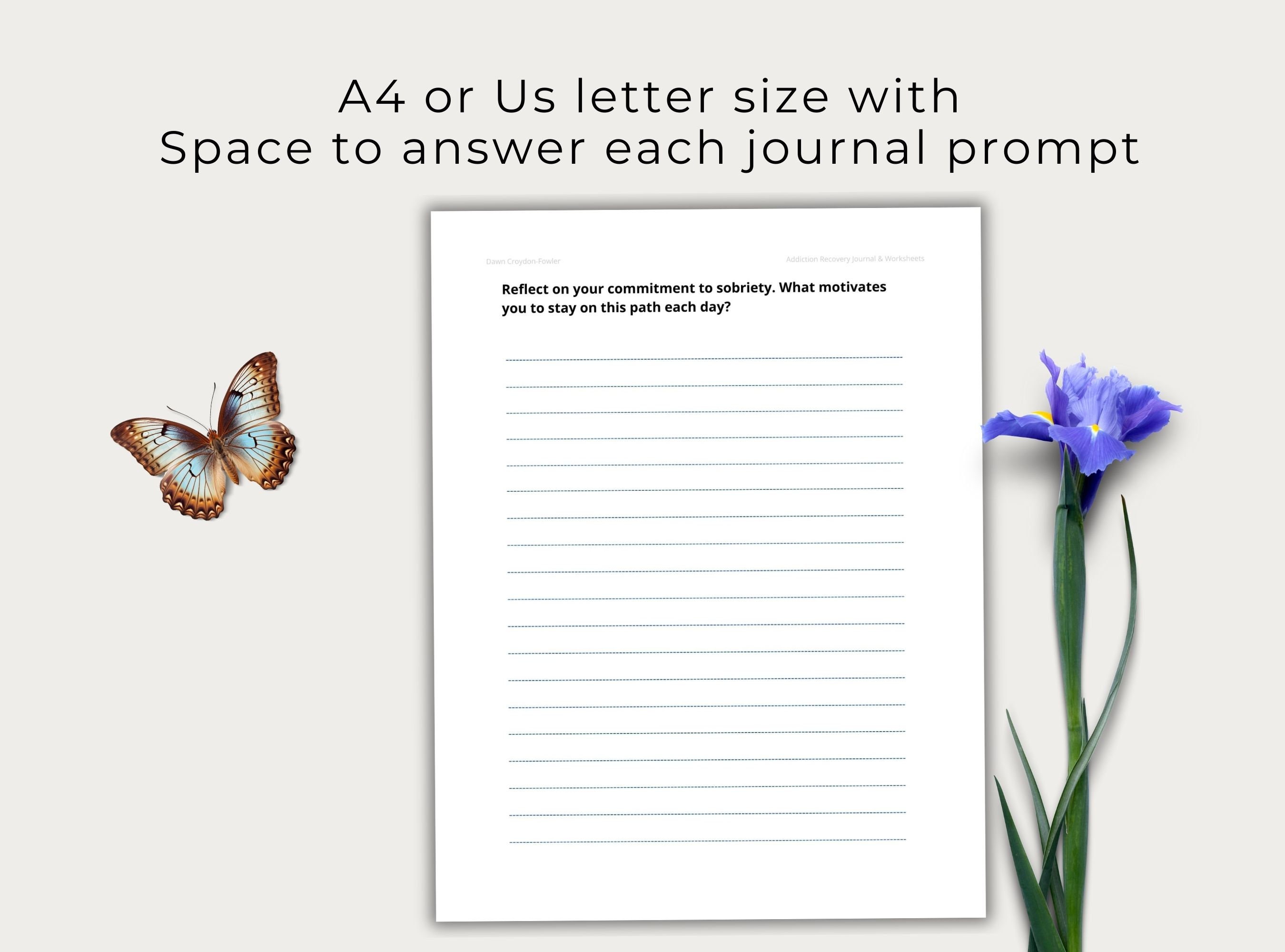 Addiction Recovery Journal, Substance Misuse Printable, Journaling for ...