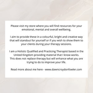 May include: Text on a white background with a message about a holistic therapist based in the United Kingdom. The text includes the website address www.dawncroydonfowler.com.