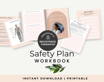 Mental Health Safety Plan Workbook, Suicide Prevention Tool, PDF Downloa