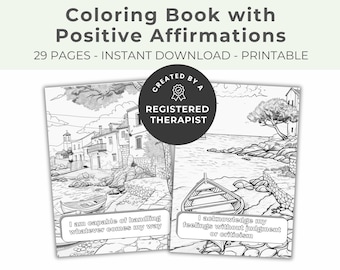 Nautical Affirmation Coloring Book, Positive Self-Talk (PDF Download)