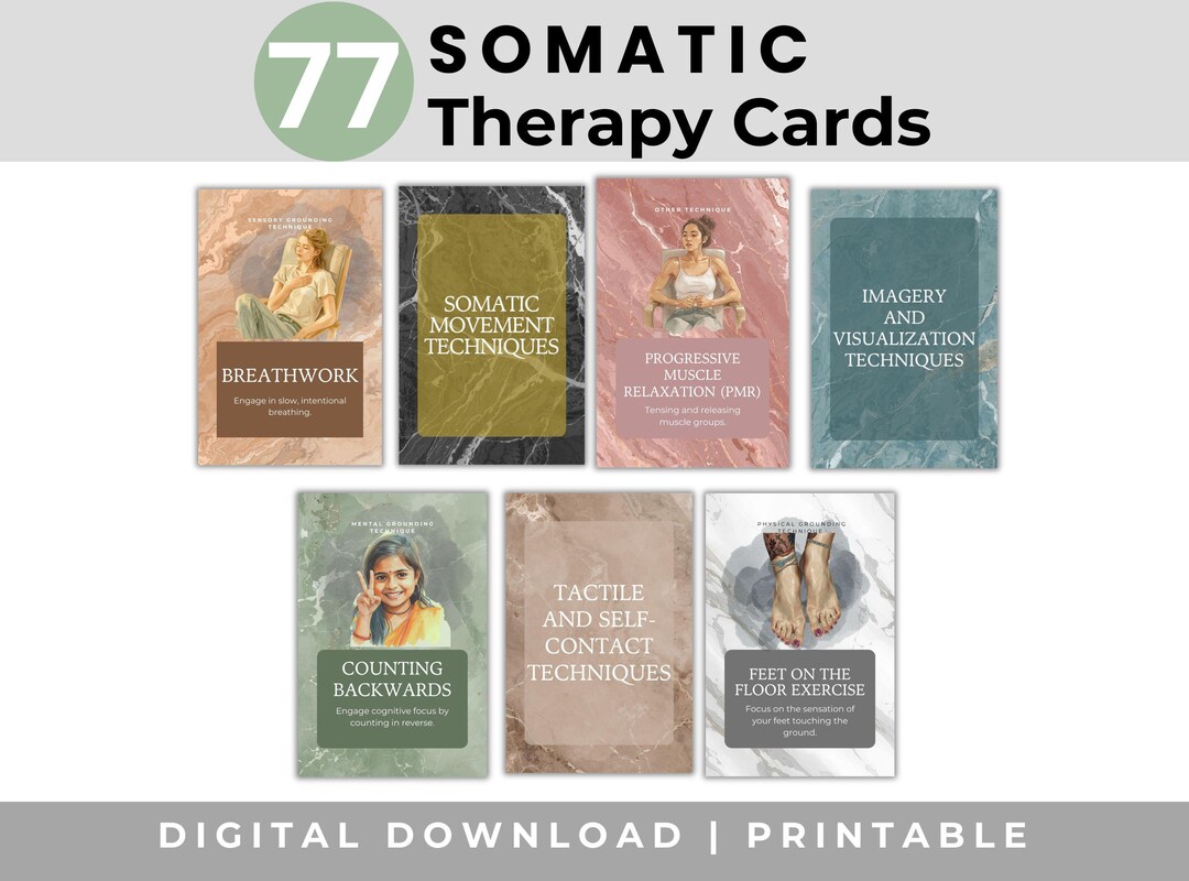 Somatic Tools.pdf Somatic Therapy Cards, Nervous System Coping Skill Tools, 77 JPGS & PDF ...