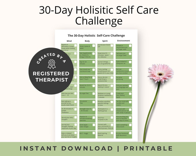 30 Day Self Love Challenge Printable - Etsy Canada