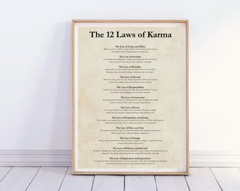 12 LAWS OF KARMA - Etsy