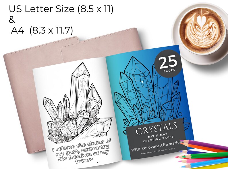 Addiction Recovery Crystal Coloring Pages, Positive Affirmations ...