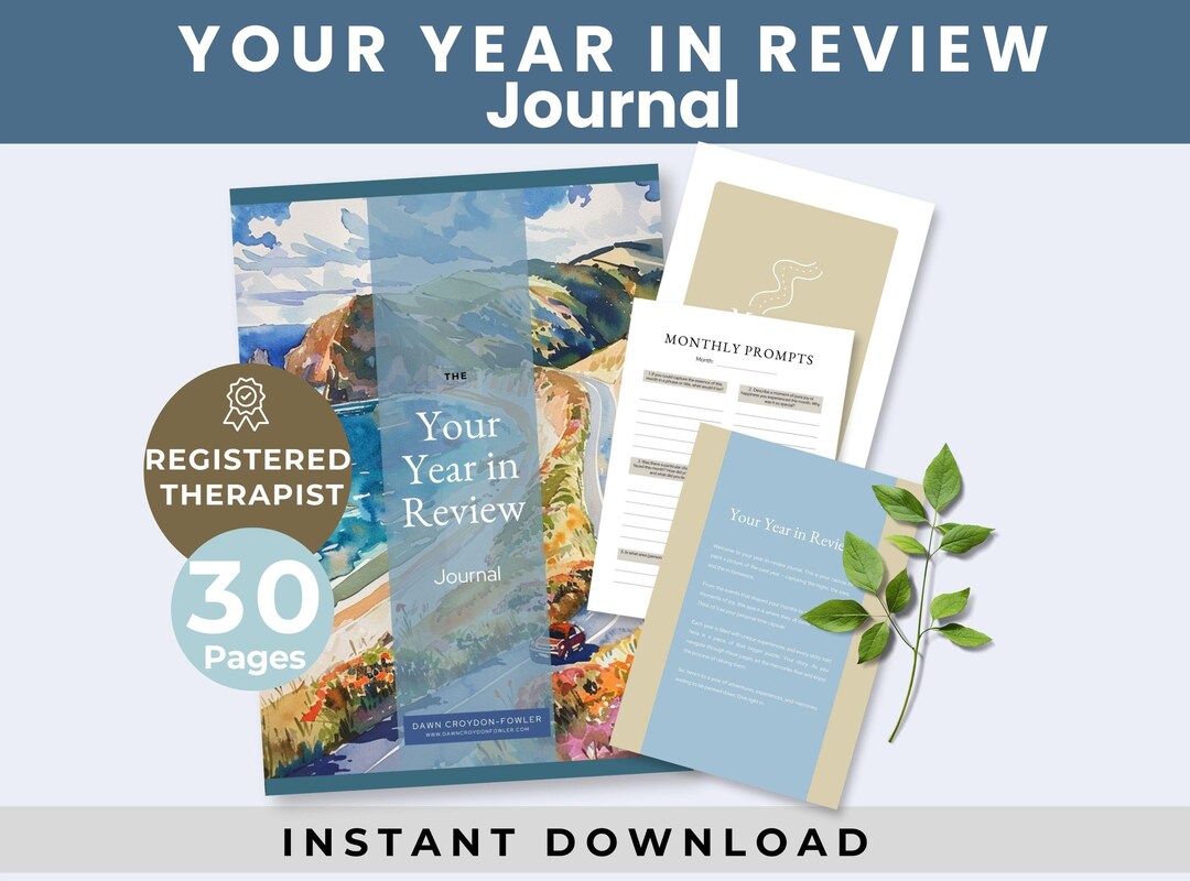 Your Year in Review Journal, Blue Yearly Reflection Tool, 30 Page PDF ...