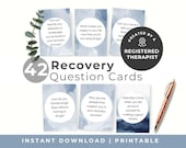 42 Addiction Recovery Question Cards, Sobriety Journal Prompts (Digital Download)