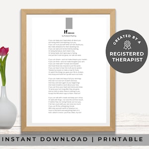 If Poster Rudyard Kipling, If Poem PDF, Poem for Dad, Poetry Printable Wall Art, Poem print for friend, Poster, Poetry PNG, Minimal Poster