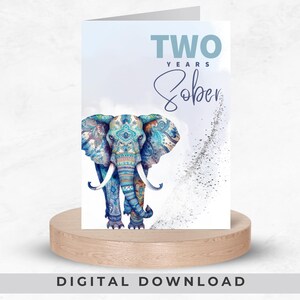2 Jahre Nüchternheitskarte, Grußkarten Blaue Nüchternheit, Wiedergeburt Geburtstagskarten, Anonyme Alkoholiker PDF, Narkotiken Geschenk PNG, Digitaler Download