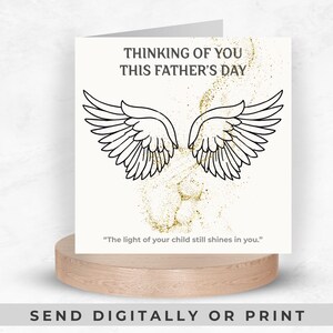 Tarjeta de condolencias para el Día del Padre para padres en duelo / Saludo digital de duelo / Mensaje conmemorativo por la pérdida de un hijo / Recuerdo conmovedor imprimible