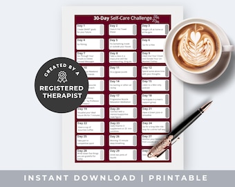 Men's Self Care Challenge, Tracker für psychische Gesundheit für Ihn (druckbare PDF)