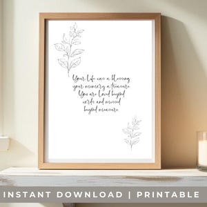 Your Life was a Blessing Your Memory, Printable Grief Quote Poster, Inspirational Sympathy Wall Art, Grief Affirmation Posters, Download