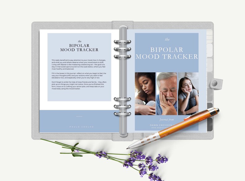 Bipolar Mood Tracker Printable Pdf, Mental Health Journal PDF, Manic ...