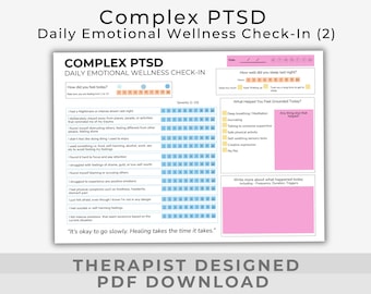 Complex PTSD Resource, Printable Trauma Recovery for Adults, PDF Worksheet