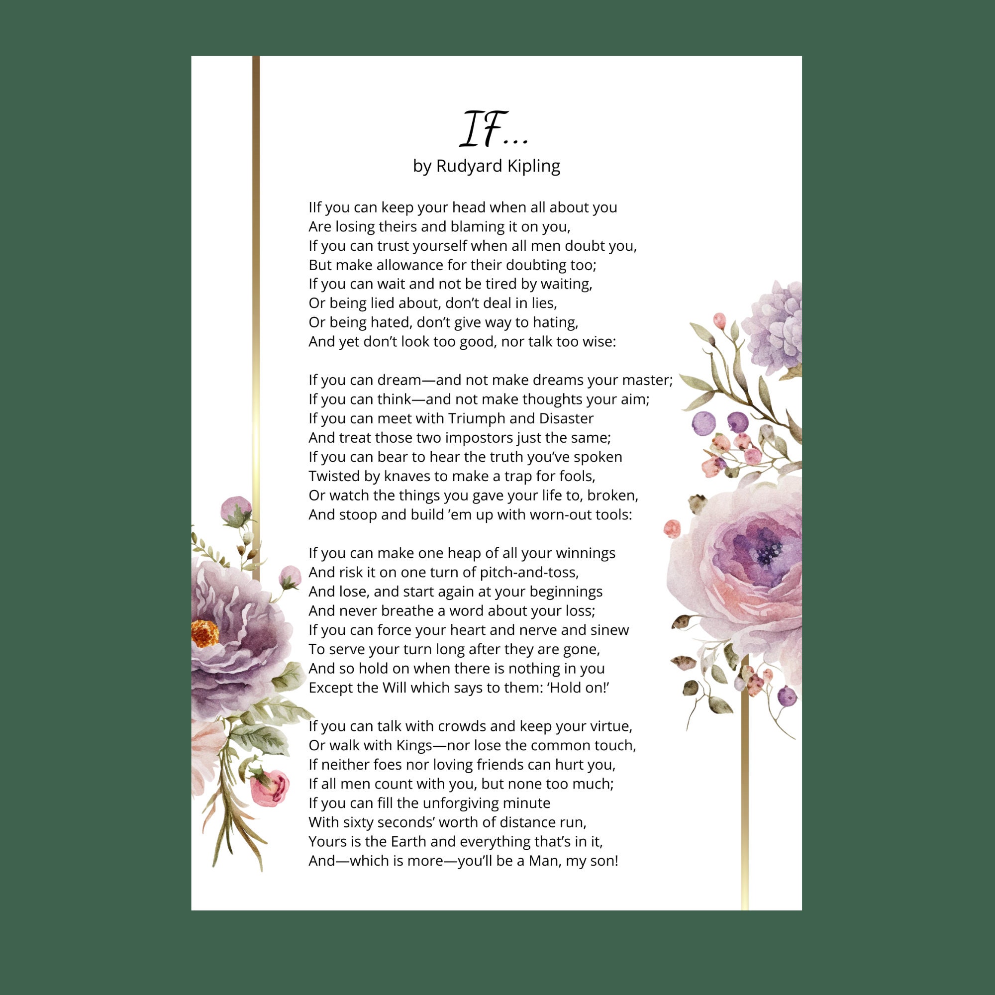 If Poem By Rudyard Kipling, Digital Greeting Card Downloads, Mental 