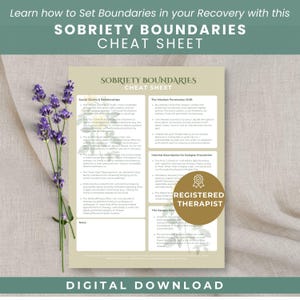 Sobriety & Addiction Boundary Cheat Sheet, Relapse Prevention Boundaries Worksheet