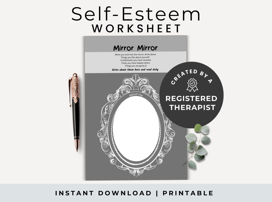 Self Esteem Worksheets Adults, Mirror Mirror Activity, Confidence ...