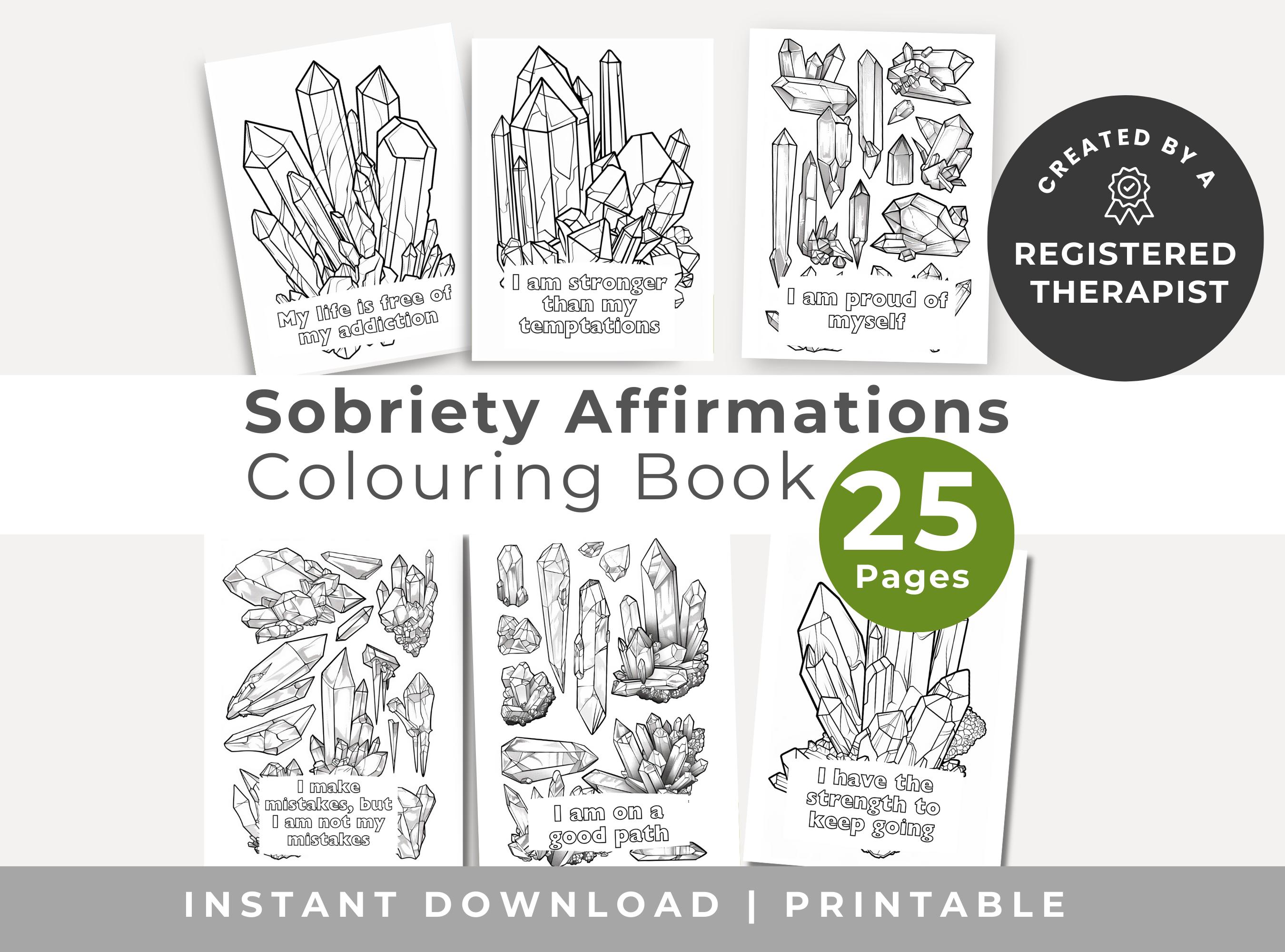 Addiction Recovery Crystal Coloring Pages, Positive Affirmations ...