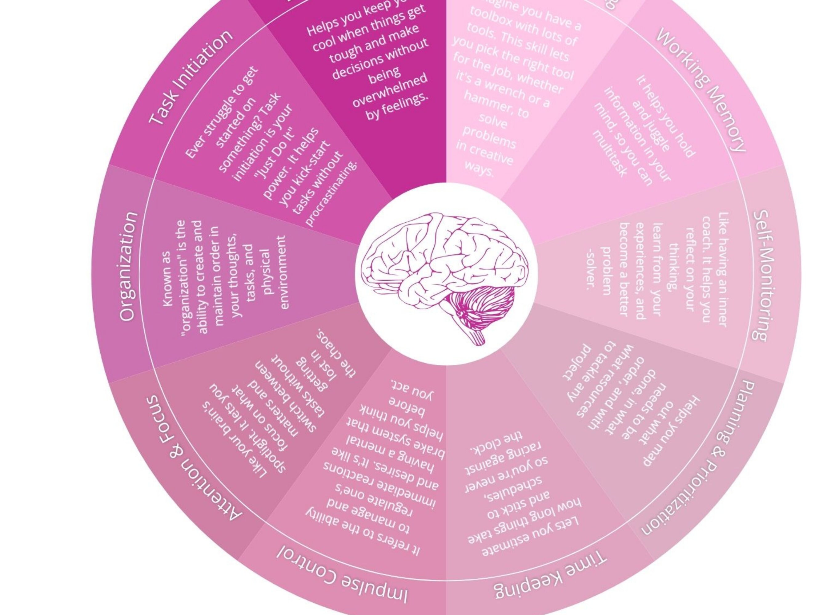 Executive Function Poster, Pink Infographic for Mental Health ...