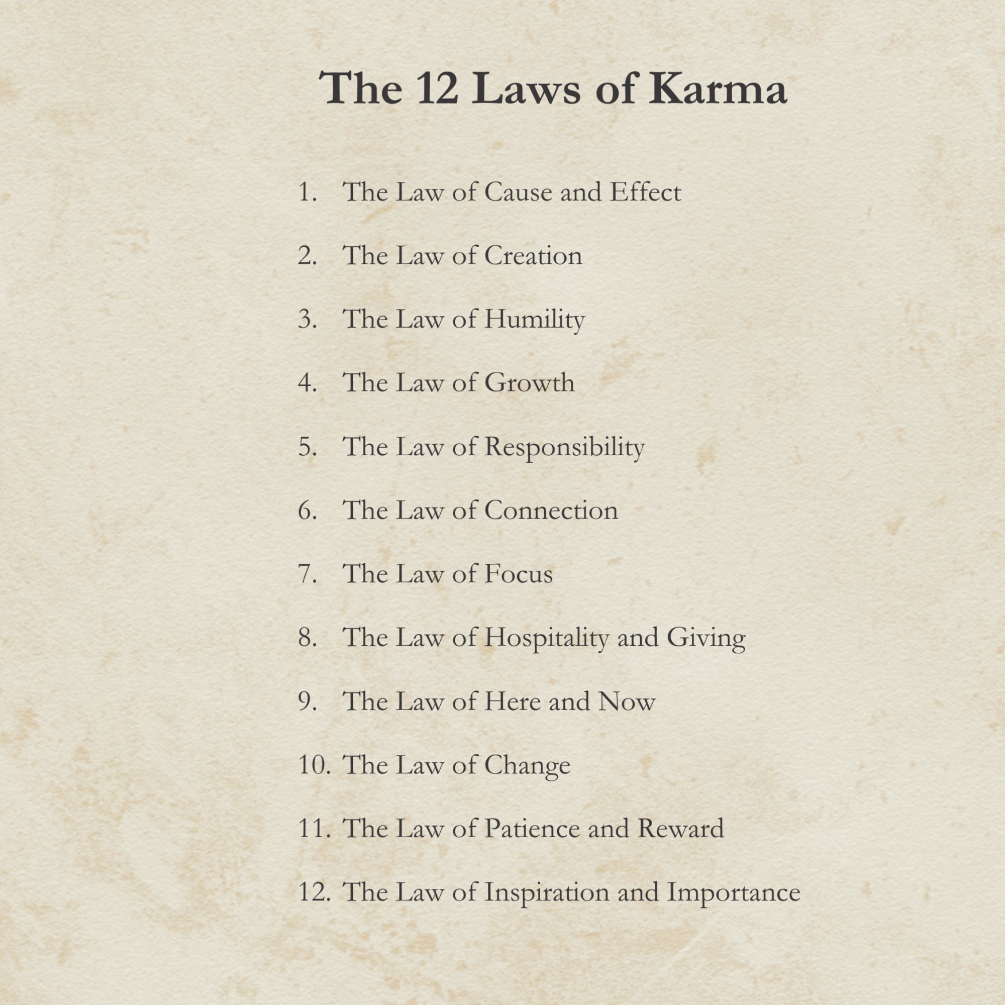 12 Laws of Karma Poster Digital Download Karma Print Law of - Etsy