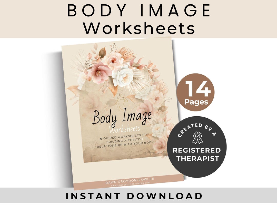 Cbt Worksheets for Body Image, Boho Self Esteem Therapy Tools, PDF A4 ...
