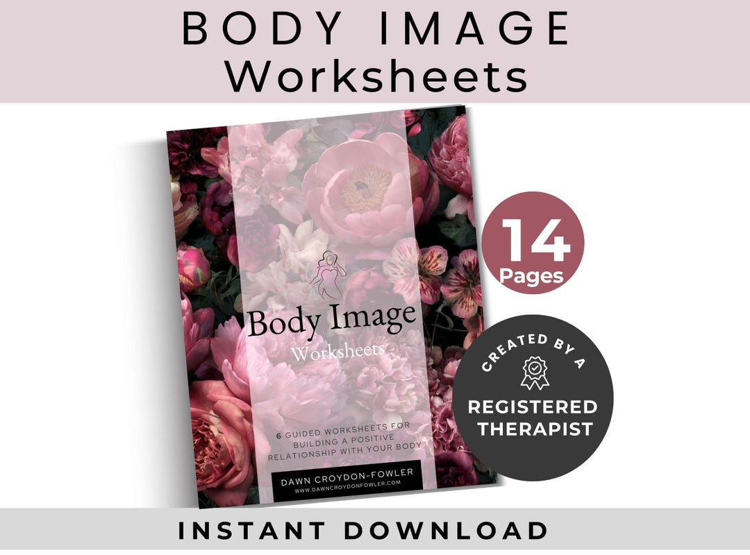 Cbt Worksheets for Body Image, Self Acceptance Therapy Tools, Pink PDF ...