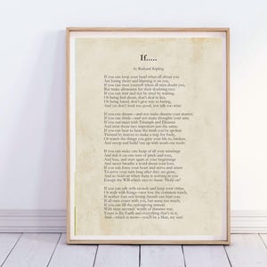 Rudyard Kipling If Poem, If Poem PDF, Poem for Dad, Poetry Printable Wall Art, Poem print for friend, Poster, Poem Gift, Poetry PNG