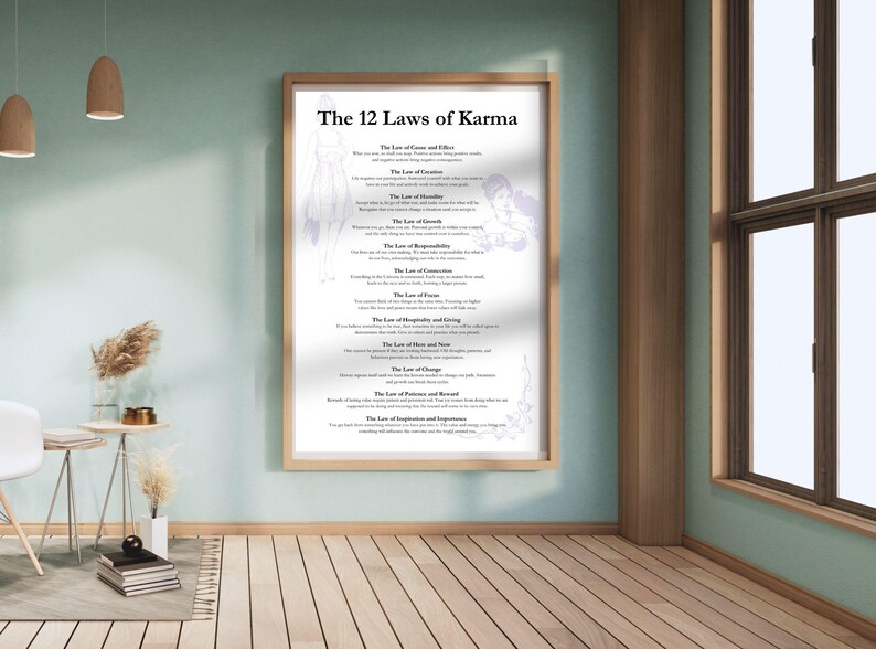 12 Laws of Karma Poster PDF, Eastern Philosophy PNG, Cause Effect Words ...
